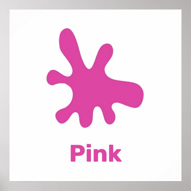 Pink colour with words poster (Front)