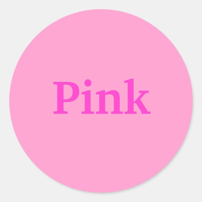 Pink Colour Word on Light PInk Stickers (Front)