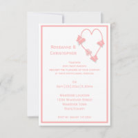 Pink Coloured Butterflies Heart Design Wedding
