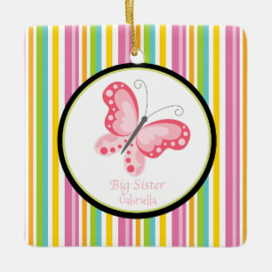 Pink Colourful Big Sister Butterfly Ornament