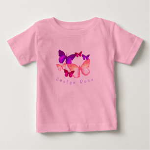 Pink Colourful Butterflies Baby T-Shirt