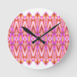 Pink Colourful Patterned Wall Clock