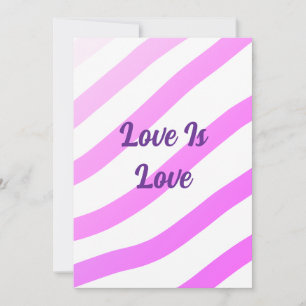 Pink colourful stripes pastel love is love pride invitation