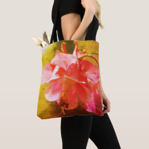 Pink Columbine Flower Art Close Up    Tote Bag