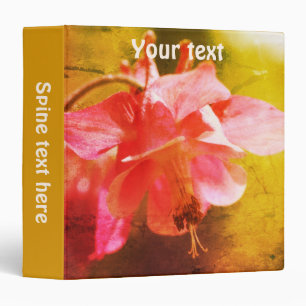 Pink Columbine Flower Art Personalized Binder