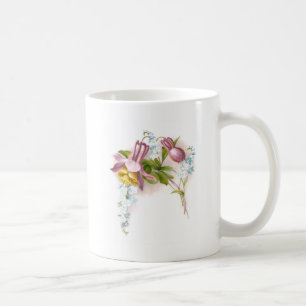 Pink Columbine Flower Victorian Trade Card Coffee Mug