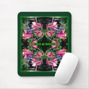 Pink Columbine Flowers Abstract Personalized Mouse Pad