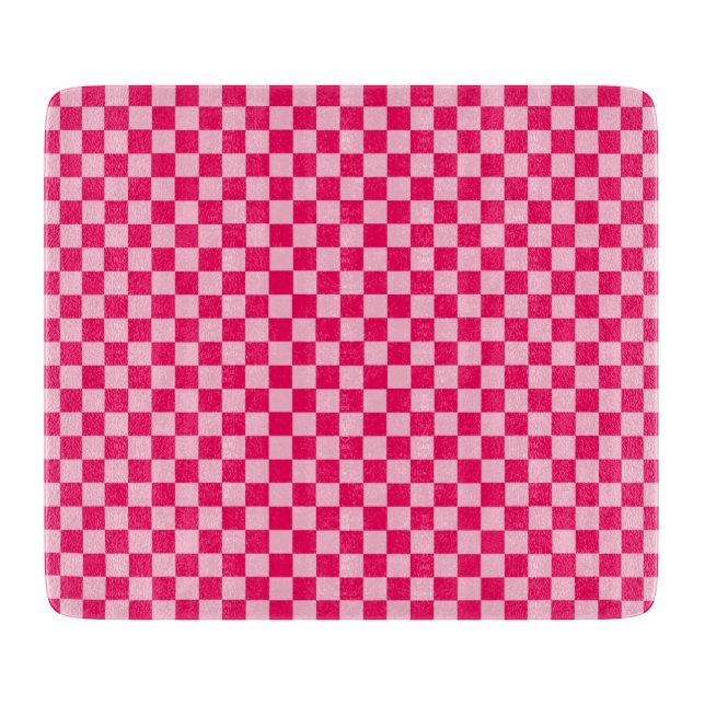 Pink Combination Classic Chequerboard by STaylor Cutting Board (Front)