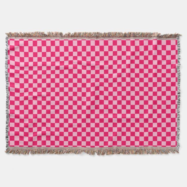 Pink Combination Classic Chequerboard by STaylor Throw Blanket (Front)