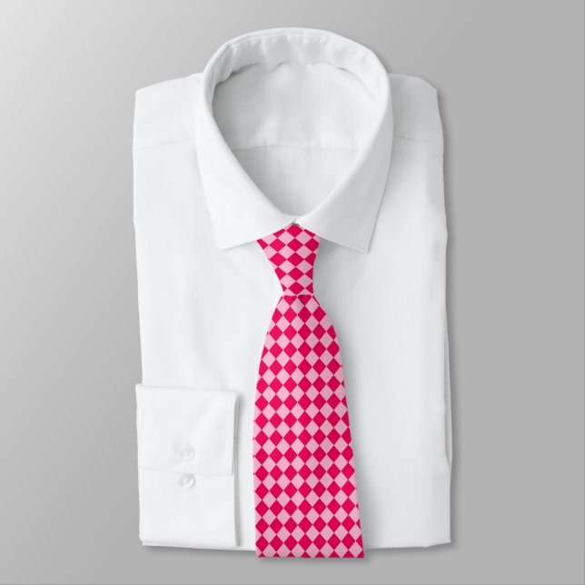 Pink Combination Diamond Pattern by Shirley Taylor Tie (Tied)