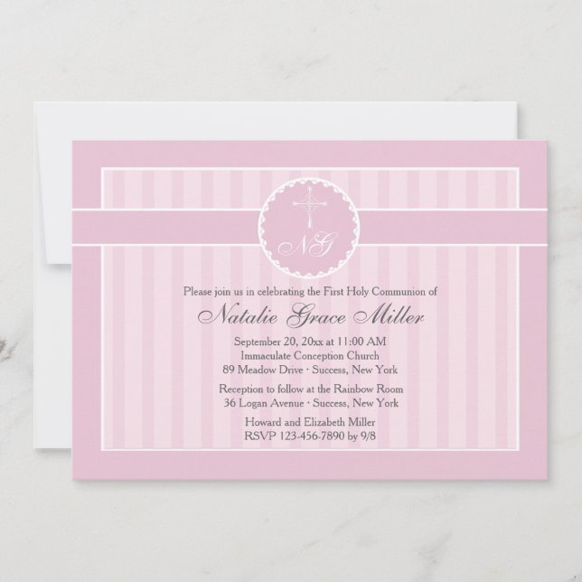 Pink Communion Invitation (Front)