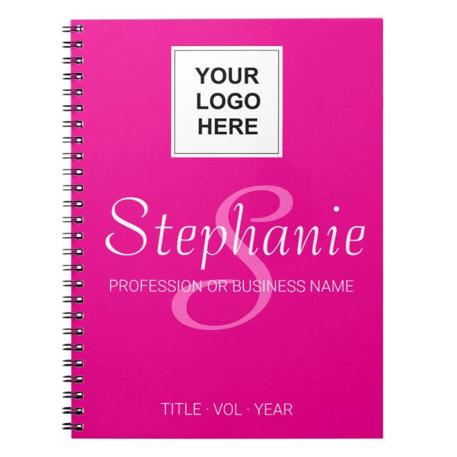 Pink Company Logo Keepsake Notebook (Front)