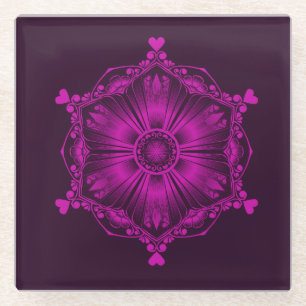 Pink computer art coaster. glass coaster