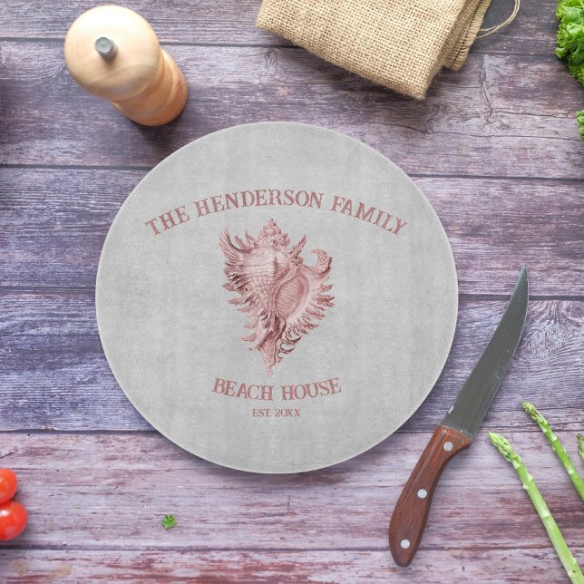 Pink Conch Shell Cutting Board (Pink Conch Shell Personalized Cutting Board)