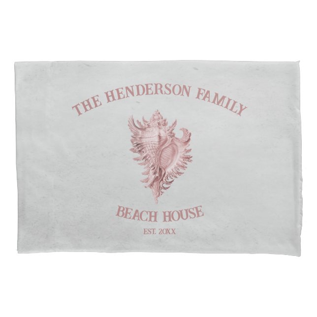 Pink Conch Shell Pillow Case (Front)
