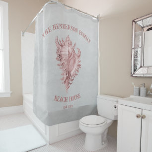 Pink Conch Shell Shower Curtain