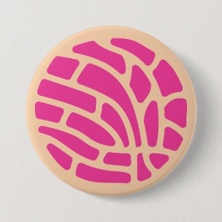 Pink Concha Pan de Huevo Bakery 3 Inch Round Button