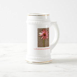 Pink Cone Flower -I am My Beloved's and My Beloved Beer Stein