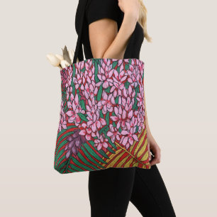 Pink Cone Ginger Alpinia Tropical Flowers Floral Tote Bag
