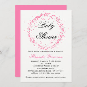Pink Confetti - Baby Shower Invitation