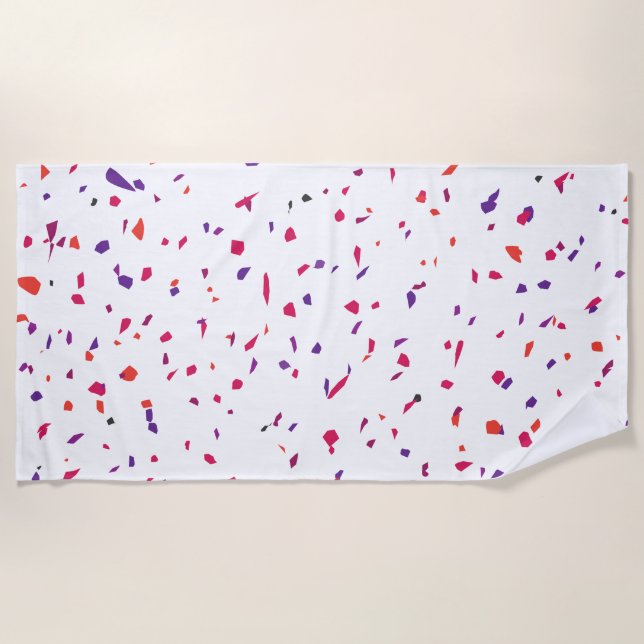 Pink Confetti Beach Towel (Front)