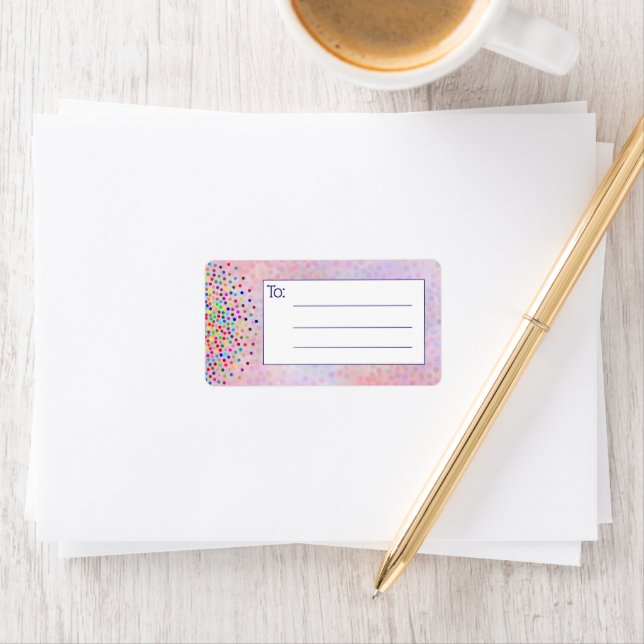 Pink Confetti Blank Mailing  Label (Insitu)