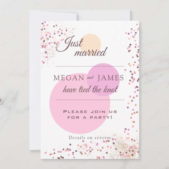 Pink Confetti Circles Invitation (Front)