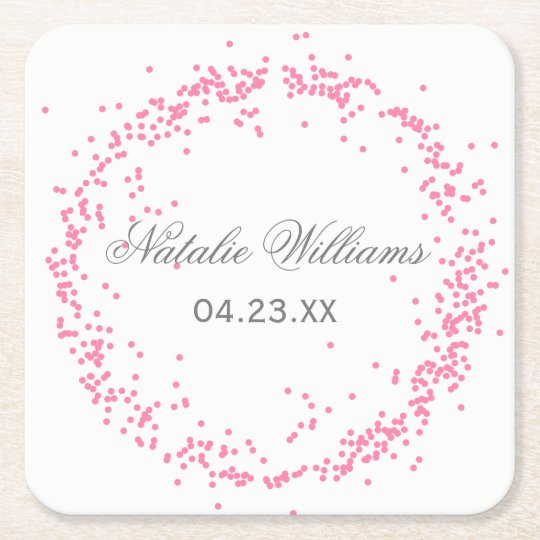 Pink Confetti - Custom Coaster