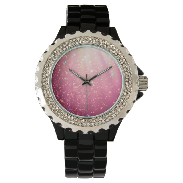 Pink Confetti Ethereal Wrist Watch (Front)