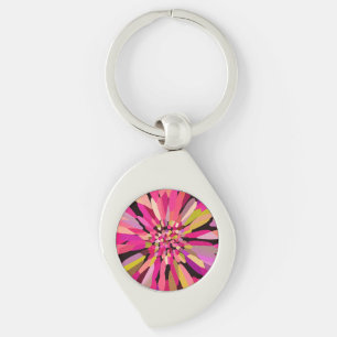 Pink Confetti Flower Keychain