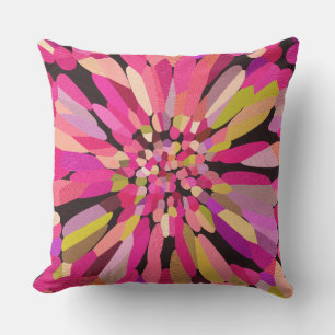 Pink Confetti Flower Outdoor Pillow