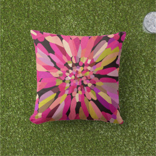 Pink Confetti Flower Throw Pillow