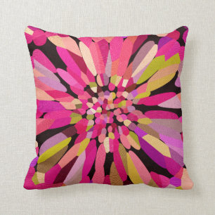 Pink Confetti Flower Throw Pillow