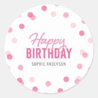 Pink Confetti Happy Birthday