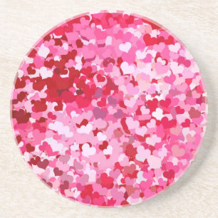 Pink Confetti Hearts Coaster