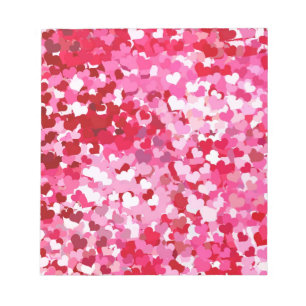 Pink Confetti Hearts Notepad