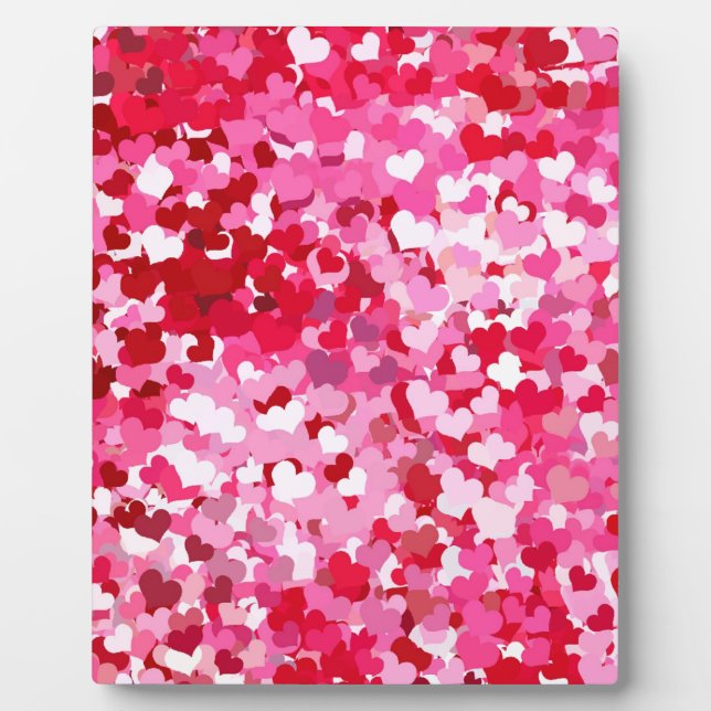 Pink Confetti Hearts Plaque (Front)