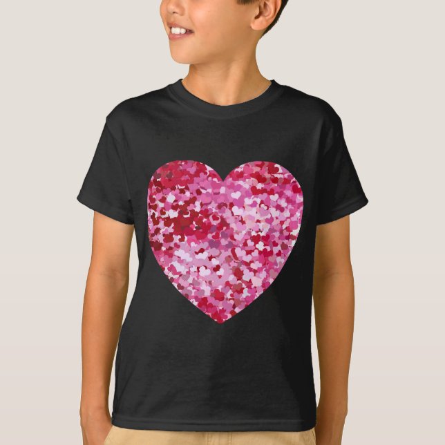 Pink Confetti Hearts T-Shirt (Front)