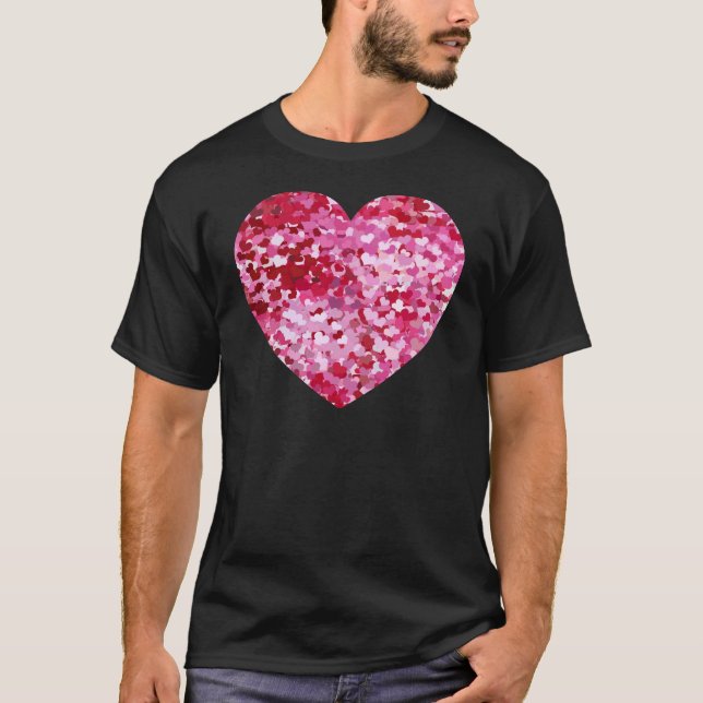 Pink Confetti Hearts T-Shirt (Front)
