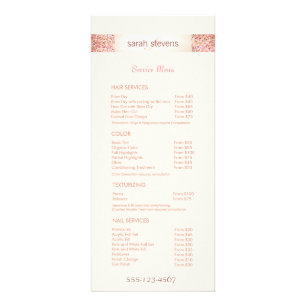 Pink Confetti Parties scintillant Salon Prix Menu