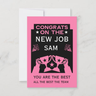 Pink Congratulations On The New Job Card