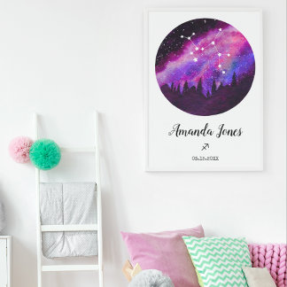 Pink Constellation Sagittarius Horoscope Sign Gift