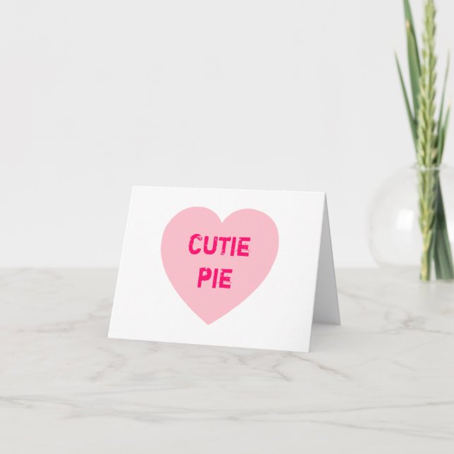 Pink Conversation Heart Holiday Card (Front)