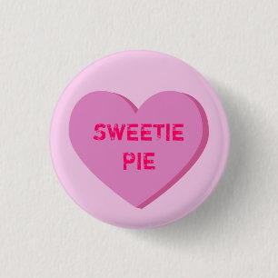 Pink Conversation Heart Template 1 Inch Round Button