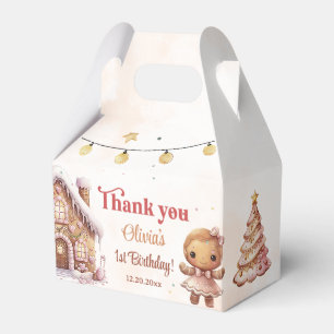 Pink Cookie Christmas Birthday Party Favor Box