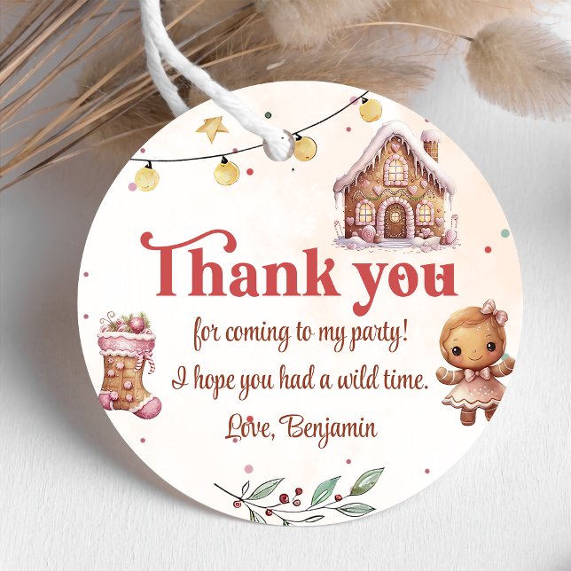 Pink Cookie Christmas Birthday Party Favour Tag (Creator Uploaded)