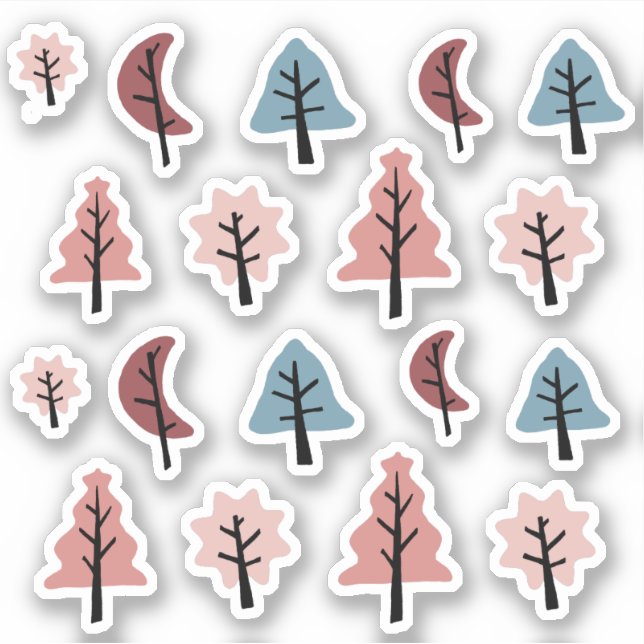 Pink Cookie Shape Christmas Tree Sticker Pack (Front)