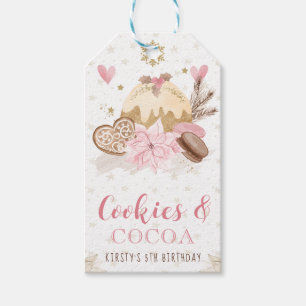 Pink Cookies and Cocoa Birthday Party Gift Tags