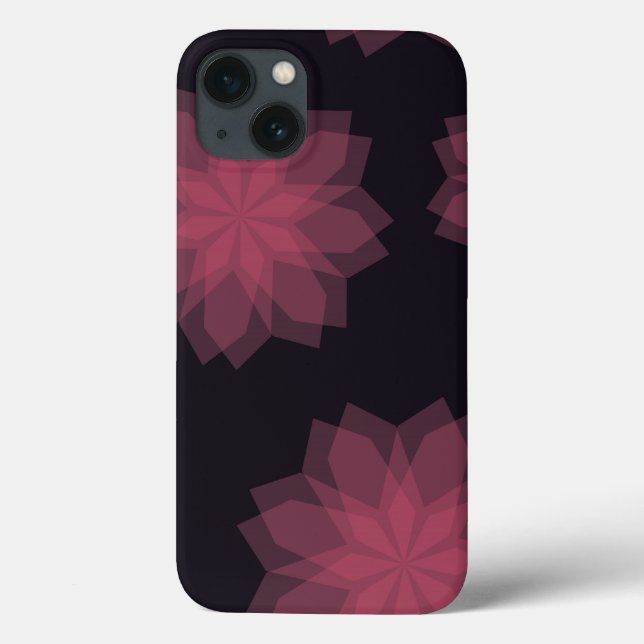 Pink, cool, trendy, modern flower abstraction Case-Mate iPhone case (Back)