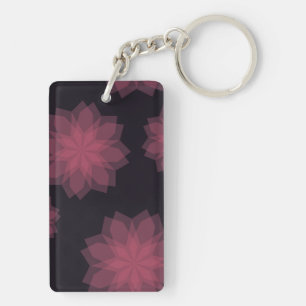 Pink, cool, trendy, modern flower abstraction keychain